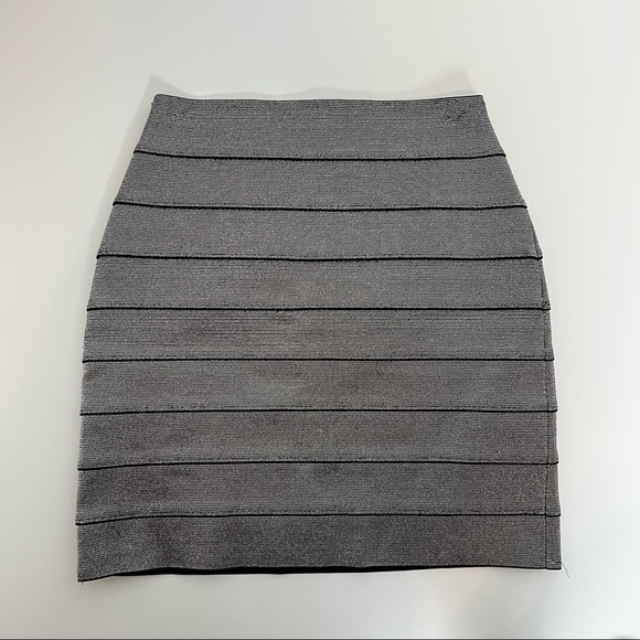 Express Silver Sparkle Bodycon Skirt - Picture 1 of 6